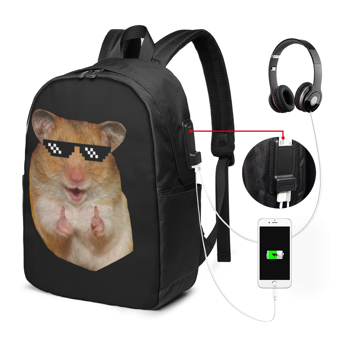Laptop Bag - Mochila engraçada de hamster, bolsa de