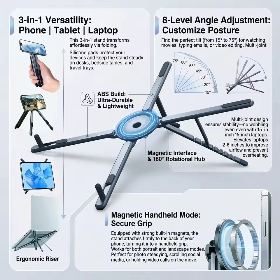 Laptop Stand - Suporte Magnético Portátil para Telefone e