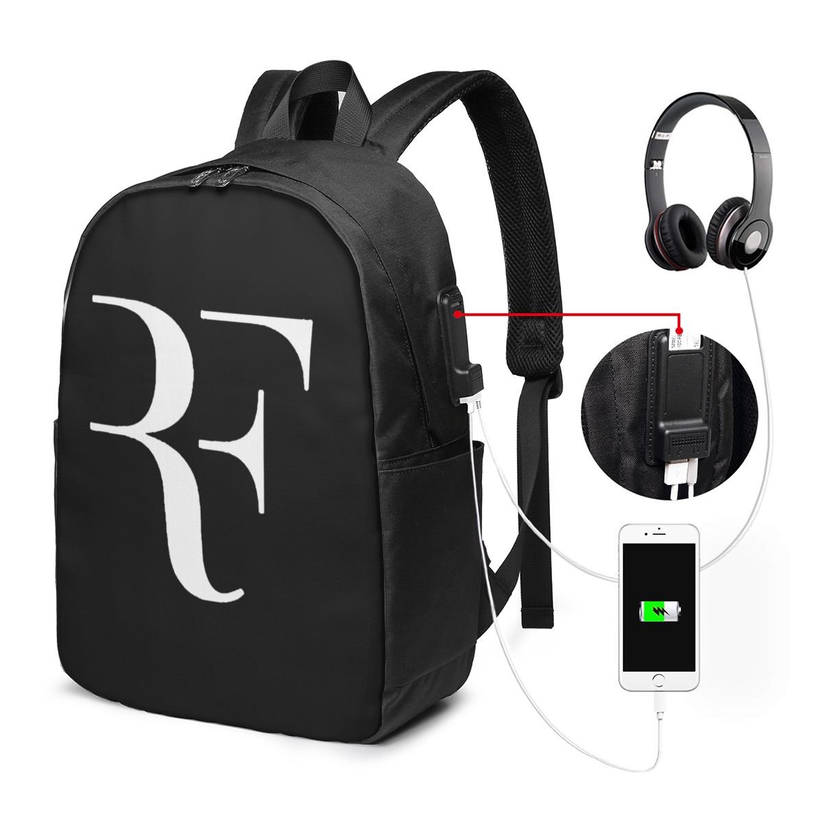 Laptop Bag - Mochila Roger Federer para viagem, bolsa