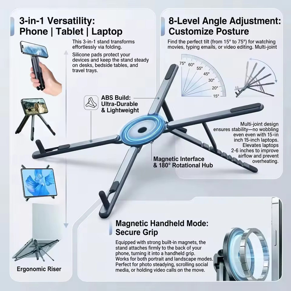 Laptop Stand - Suporte Magnético Portátil para Telefone e