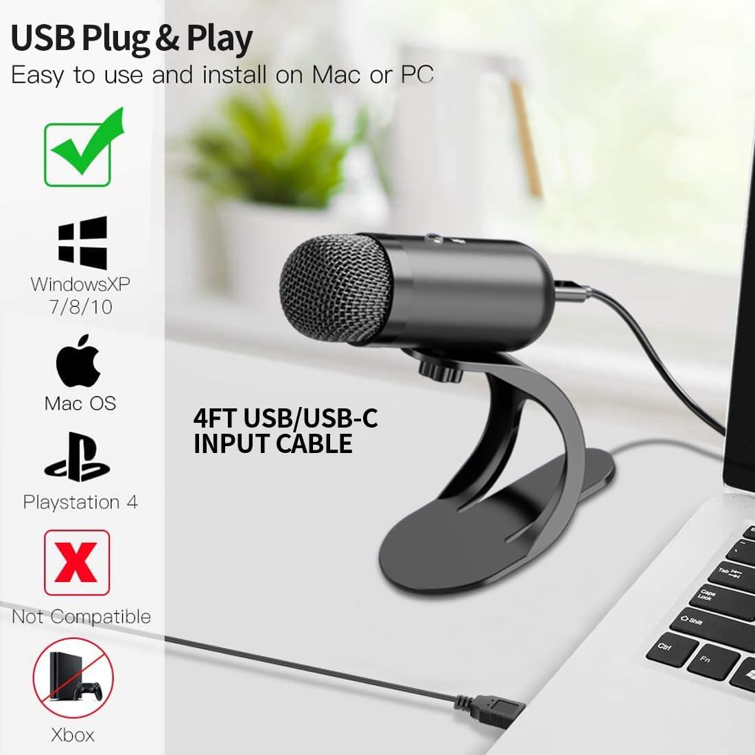 Usb Hub - Microfone USB Profissional Condensador para Conferências,