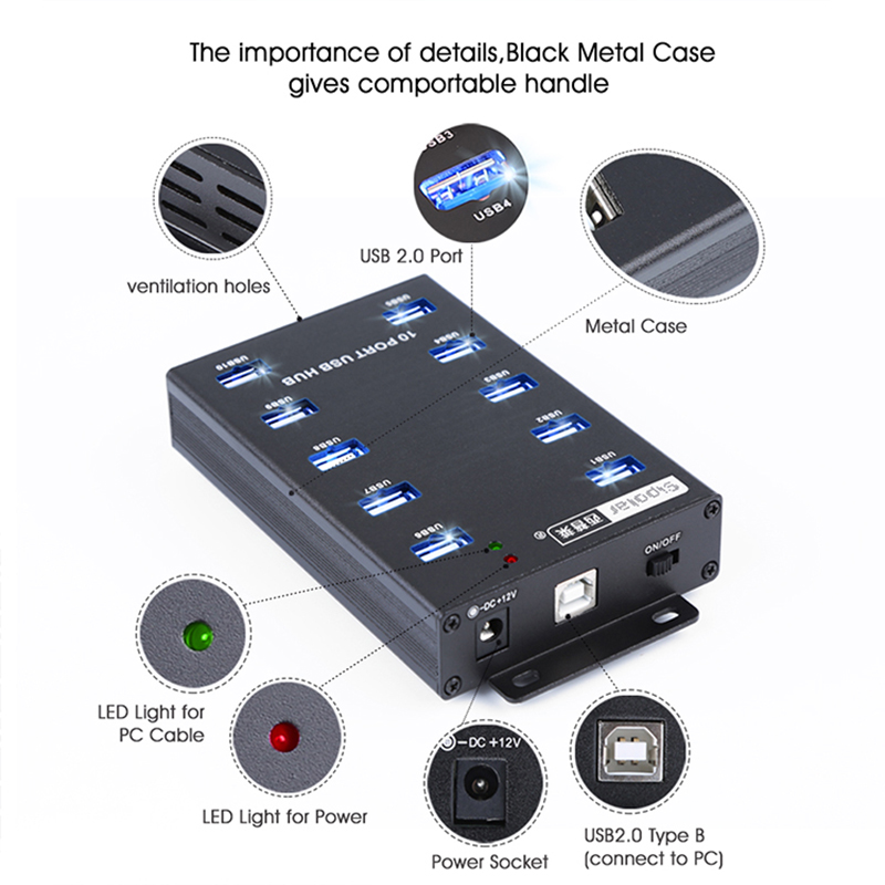Hub USB de Mesa Sipolar A-300  - Usb Hub avaliação e preço