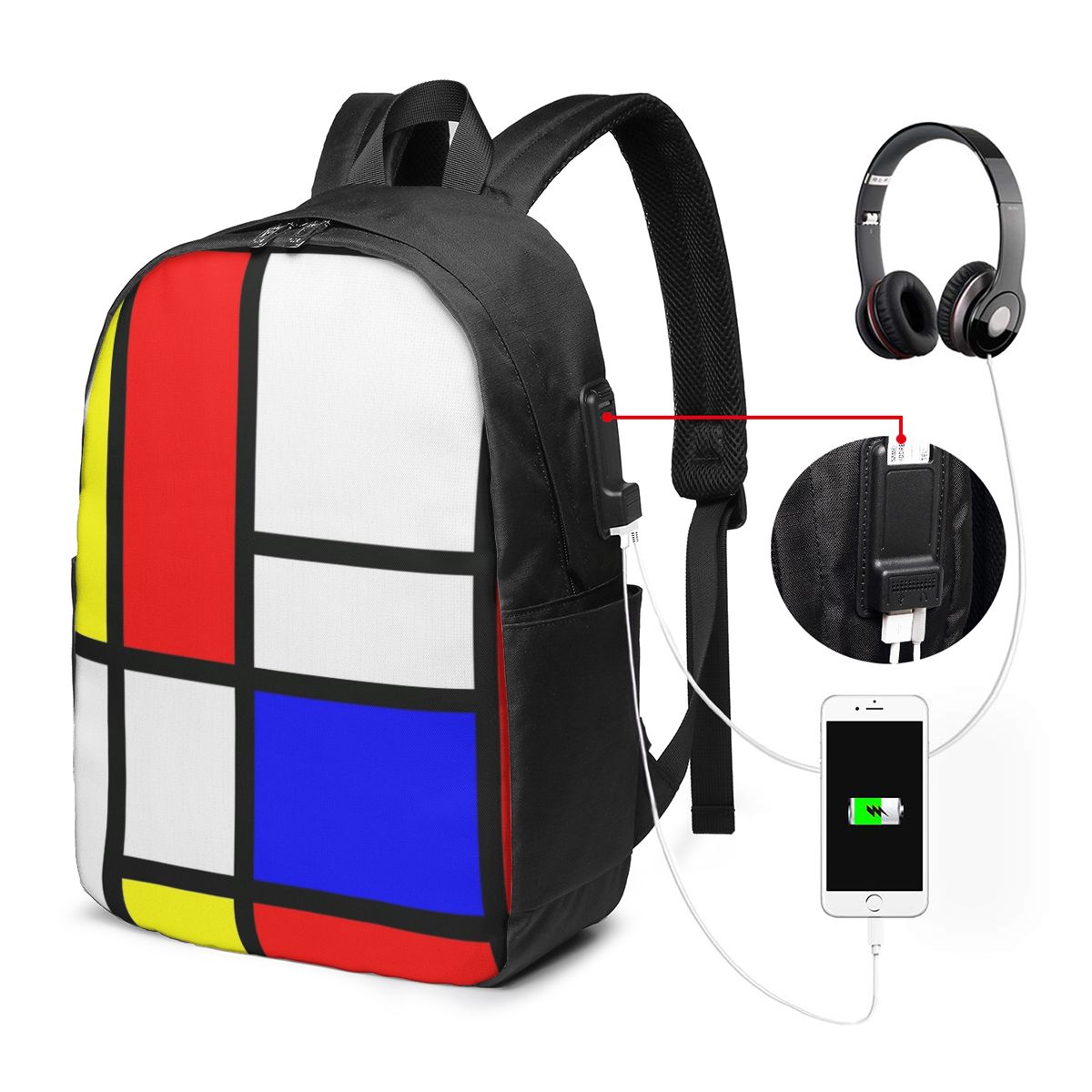 Mochila Piet Mondrian Composit - Laptop Bag avaliação e preço