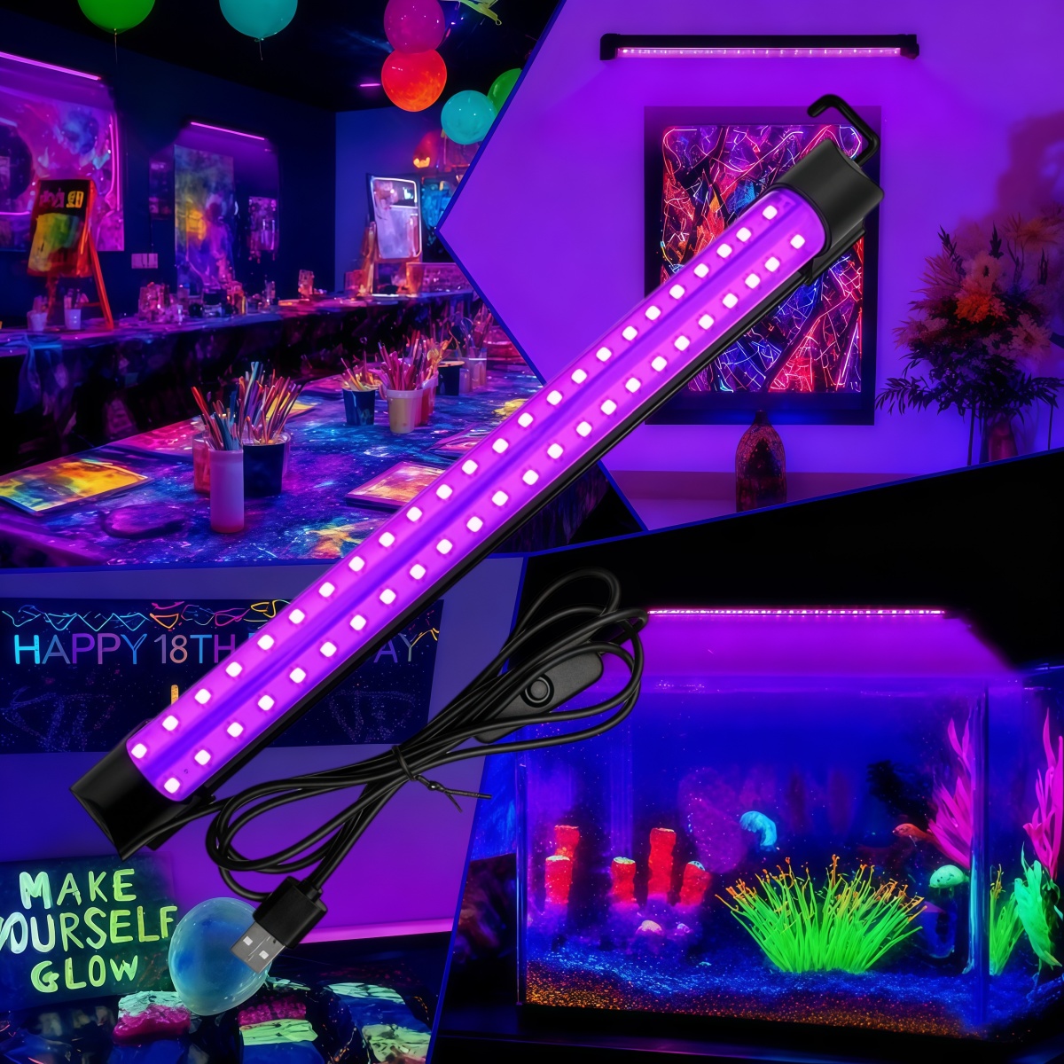 Lâmpada de Luz Negra LED UV 5W - Usb Hub avaliação e preço