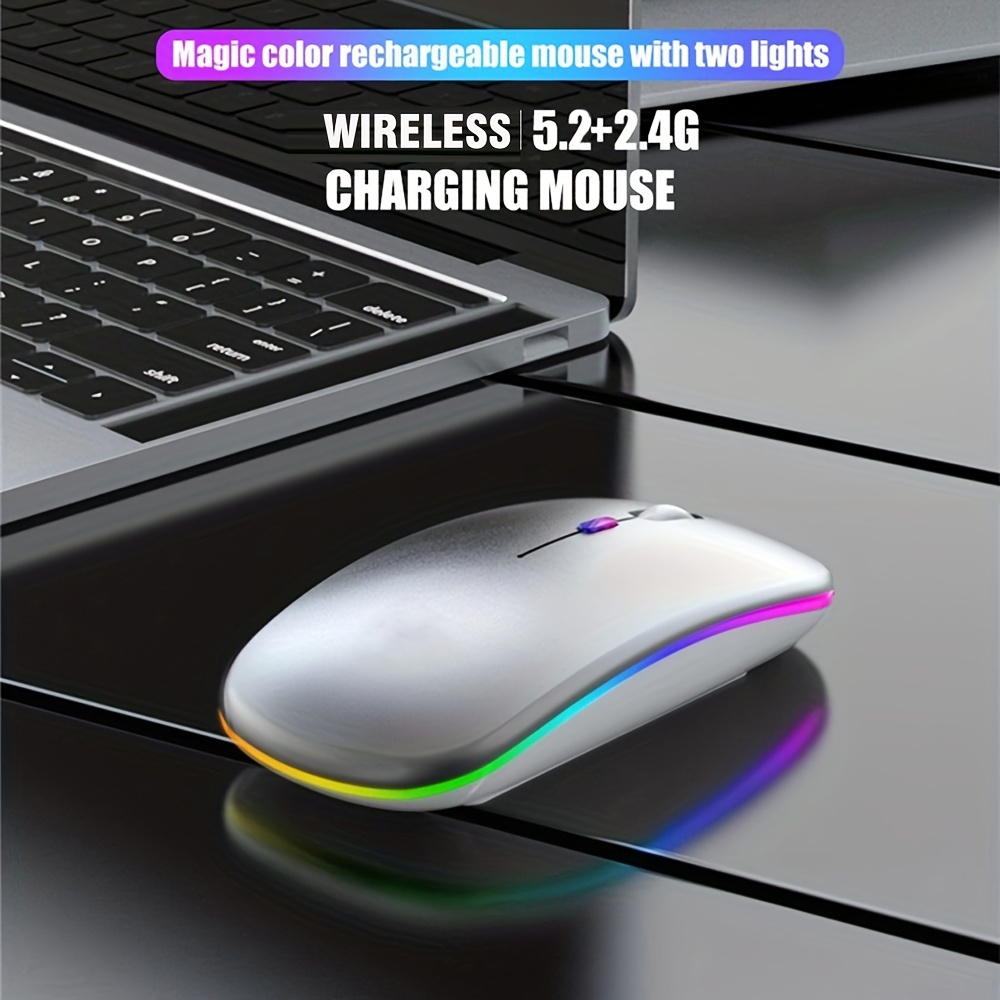 Mouse sem fio rgb recarregável - Laptop Mouse avaliação e preço