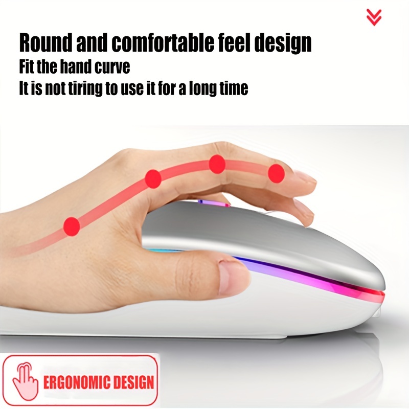 Mouse sem fio rgb recarregável - Laptop Mouse avaliação e preço