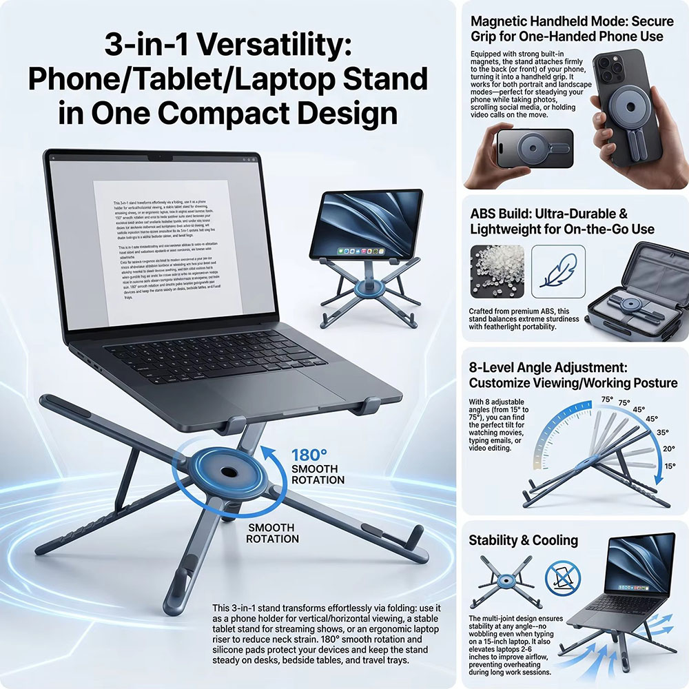 Suporte Magnético Portátil par - Laptop Stand avaliação e preço